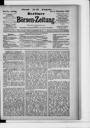 Berliner Börsen-Zeitung vom 08.09.1899