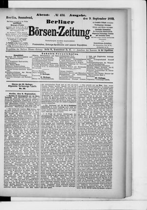 Berliner Börsen-Zeitung vom 09.09.1899