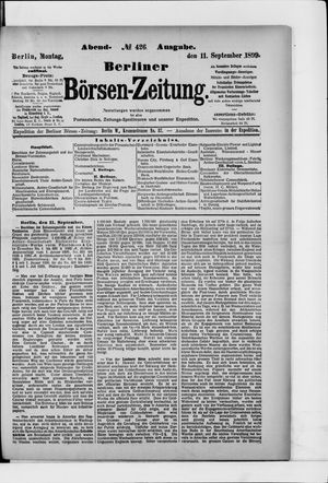 Berliner Börsen-Zeitung vom 11.09.1899