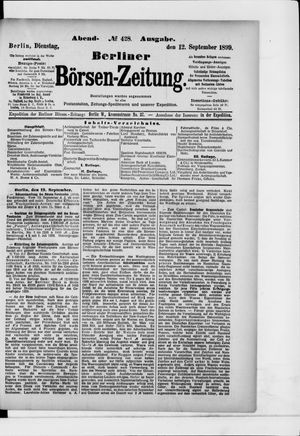 Berliner Börsen-Zeitung vom 12.09.1899