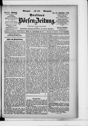 Berliner Börsen-Zeitung on Sep 13, 1899
