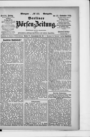 Berliner Börsen-Zeitung vom 15.09.1899