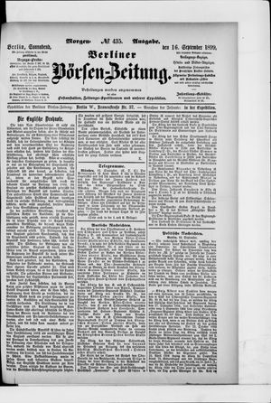 Berliner Börsen-Zeitung on Sep 16, 1899