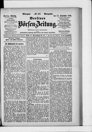 Berliner Börsen-Zeitung vom 17.09.1899