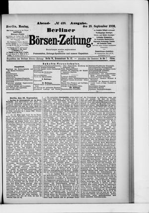 Berliner Börsen-Zeitung vom 18.09.1899