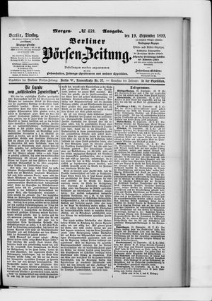 Berliner Börsen-Zeitung vom 19.09.1899