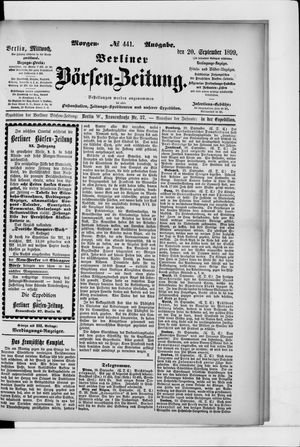 Berliner Börsen-Zeitung vom 20.09.1899