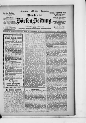 Berliner Börsen-Zeitung vom 22.09.1899