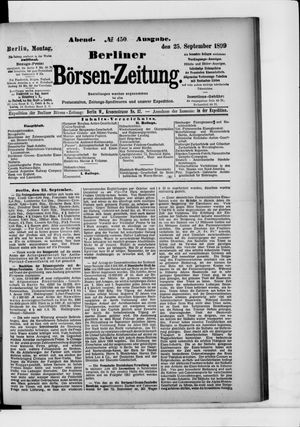 Berliner Börsen-Zeitung vom 25.09.1899