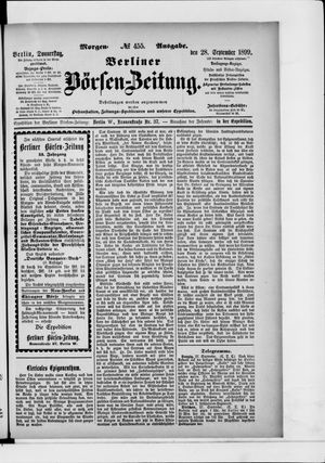 Berliner Börsen-Zeitung vom 28.09.1899