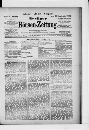 Berliner Börsen-Zeitung vom 29.09.1899