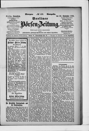 Berliner Börsen-Zeitung vom 30.09.1899