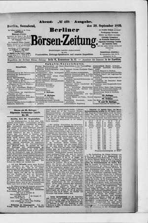 Berliner Börsen-Zeitung vom 30.09.1899