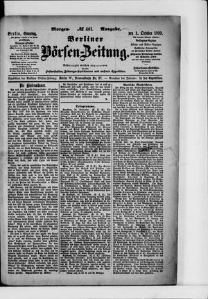 Berliner Börsen-Zeitung vom 01.10.1899