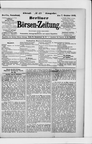 Berliner Börsen-Zeitung vom 07.10.1899