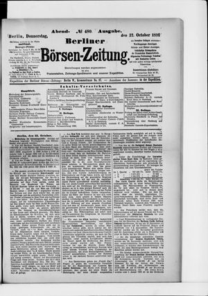 Berliner Börsen-Zeitung vom 12.10.1899