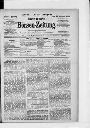 Berliner Börsen-Zeitung vom 13.10.1899