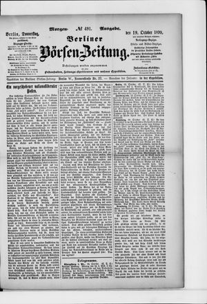 Berliner Börsen-Zeitung vom 19.10.1899