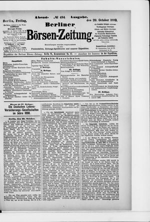 Berliner Börsen-Zeitung vom 20.10.1899