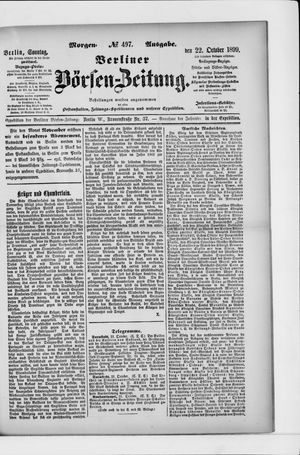 Berliner Börsen-Zeitung vom 22.10.1899