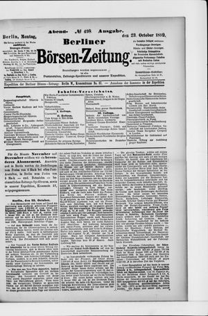 Berliner Börsen-Zeitung vom 23.10.1899