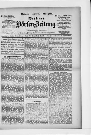 Berliner Börsen-Zeitung vom 27.10.1899