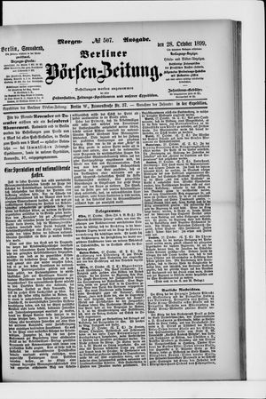 Berliner Börsen-Zeitung vom 28.10.1899