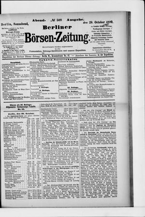 Berliner Börsen-Zeitung vom 28.10.1899