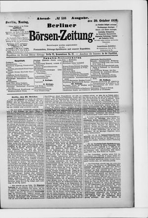 Berliner Börsen-Zeitung vom 30.10.1899