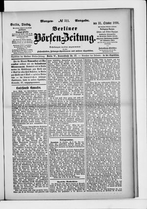 Berliner Börsen-Zeitung vom 31.10.1899