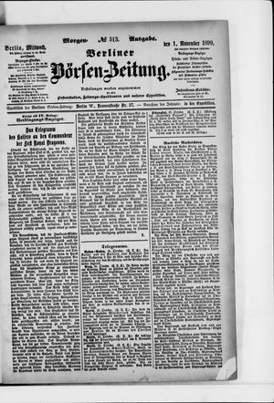 Berliner Börsen-Zeitung vom 01.11.1899