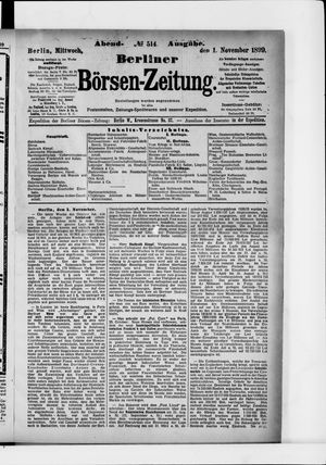 Berliner Börsen-Zeitung vom 01.11.1899