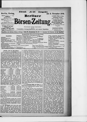 Berliner Börsen-Zeitung vom 03.11.1899