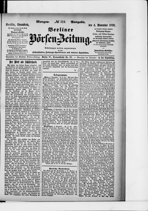 Berliner Börsen-Zeitung vom 04.11.1899