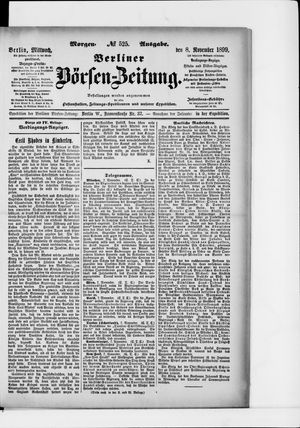 Berliner Börsen-Zeitung on Nov 8, 1899
