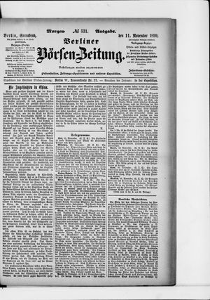Berliner Börsen-Zeitung vom 11.11.1899