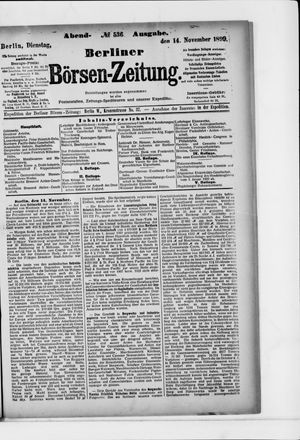 Berliner Börsen-Zeitung vom 14.11.1899