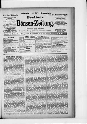 Berliner Börsen-Zeitung vom 15.11.1899