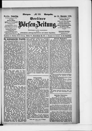 Berliner Börsen-Zeitung vom 16.11.1899