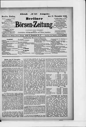 Berliner Börsen-Zeitung vom 17.11.1899