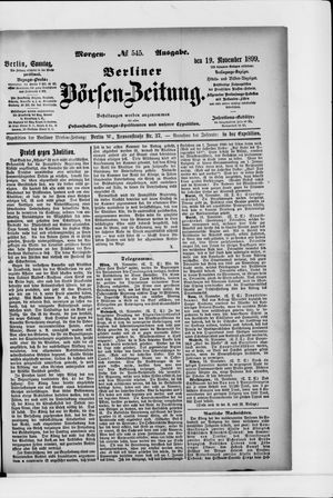 Berliner Börsen-Zeitung vom 19.11.1899