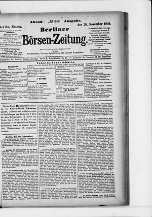 Berliner Börsen-Zeitung vom 20.11.1899
