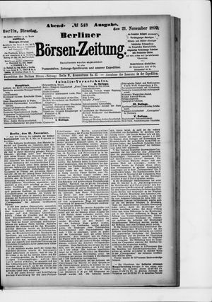 Berliner Börsen-Zeitung vom 21.11.1899
