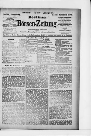Berliner Börsen-Zeitung vom 23.11.1899