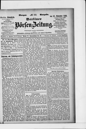 Berliner Börsen-Zeitung on Nov 25, 1899