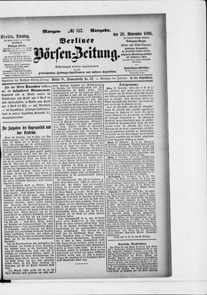Berliner Börsen-Zeitung vom 28.11.1899