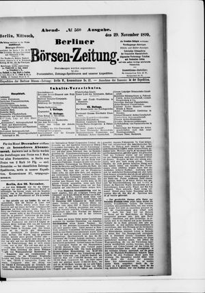 Berliner Börsen-Zeitung vom 29.11.1899
