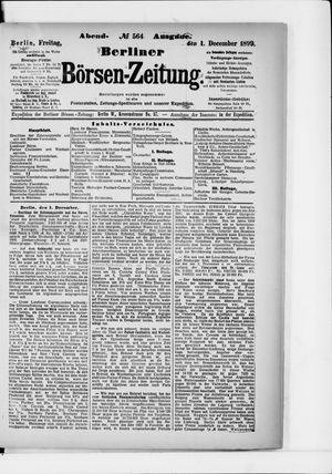 Berliner Börsen-Zeitung vom 01.12.1899