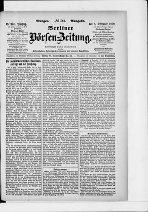 Berliner Börsen-Zeitung vom 05.12.1899