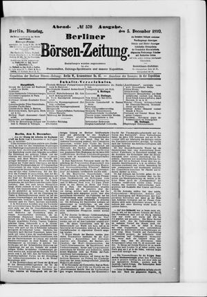Berliner Börsen-Zeitung vom 05.12.1899